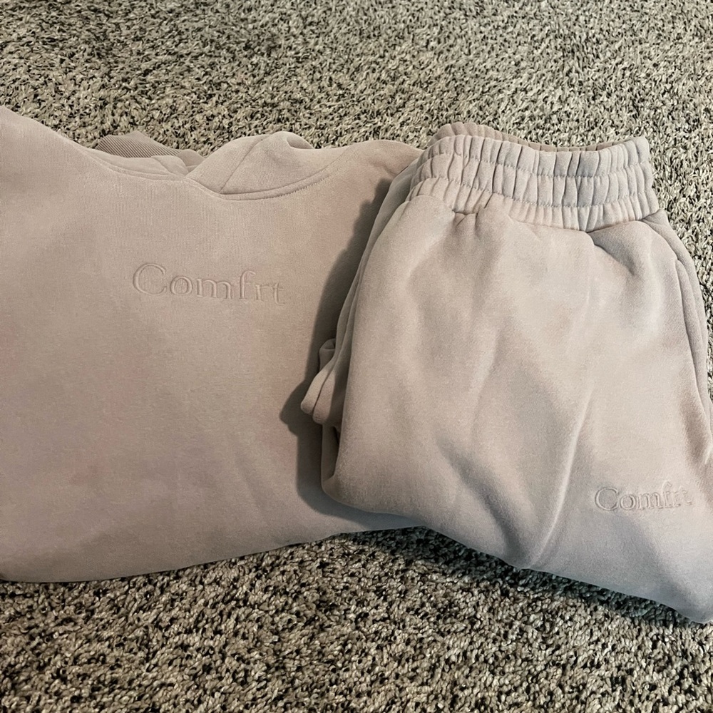 Taupe Comfrt Hoodie and Jogger Sweatpants set